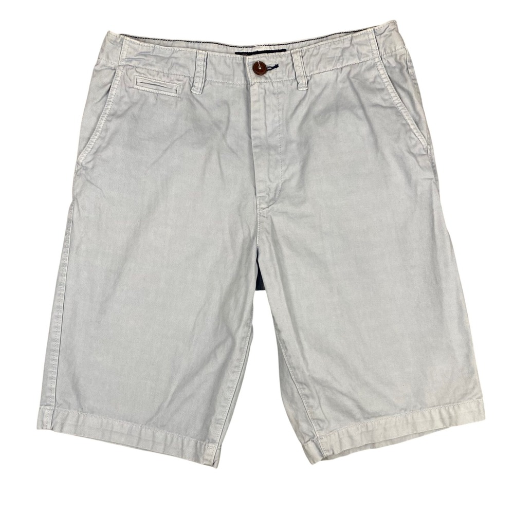 American Eagle Longboard Shorts Mens 33‎ Light Blue Gray Cotton Twill Chino